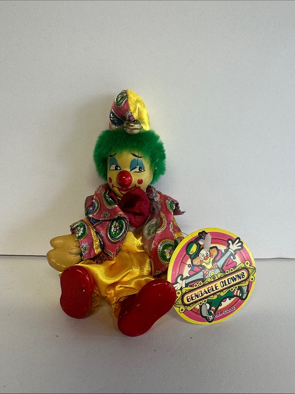 Yellow & Green Clown Toy with Red Shoes
